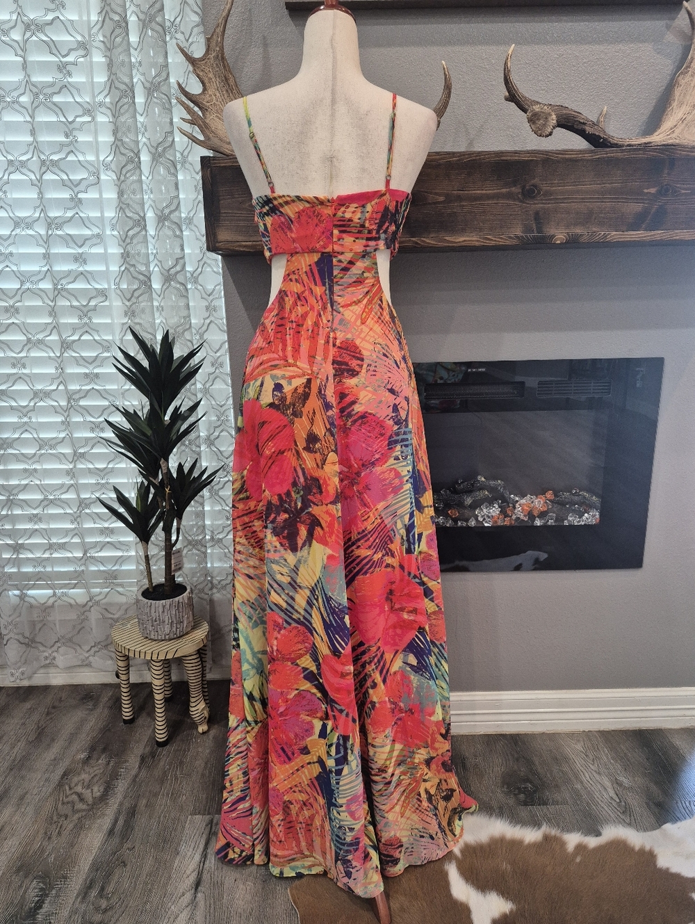 Marciano Tropical Maxi Dress Size Small - Picture 5 of 6